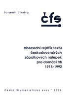 Obal katalogu Abecedn rejstk text eskoslovenskch ZN pro domc trh 1918 - 1992