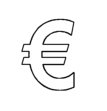 značka nové měny - dvakrát přeškrtnuté malé e