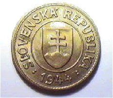 pěkně zachovalá slovenská koruna 1944 - u této lepší mince
je zachovalost XF (v daném případě dokonce XF+) velmi žádaná